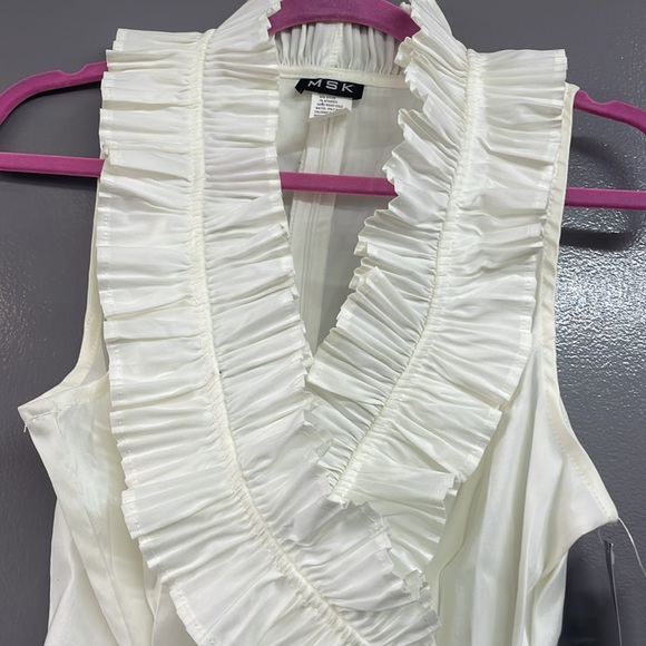 MSK Cream Ruffled Blouse - Picture 2 of 8